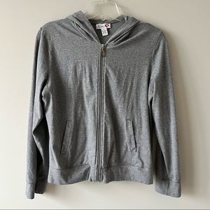 Grey lightweight zip hoodie